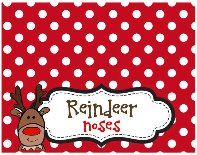 Free Printable Reindeer Noses Bag Topper Template