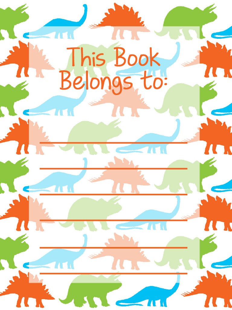 DIY Modern Holiday for Everyday Party Magazine Back to School Printable Bookplates Dinosaurs