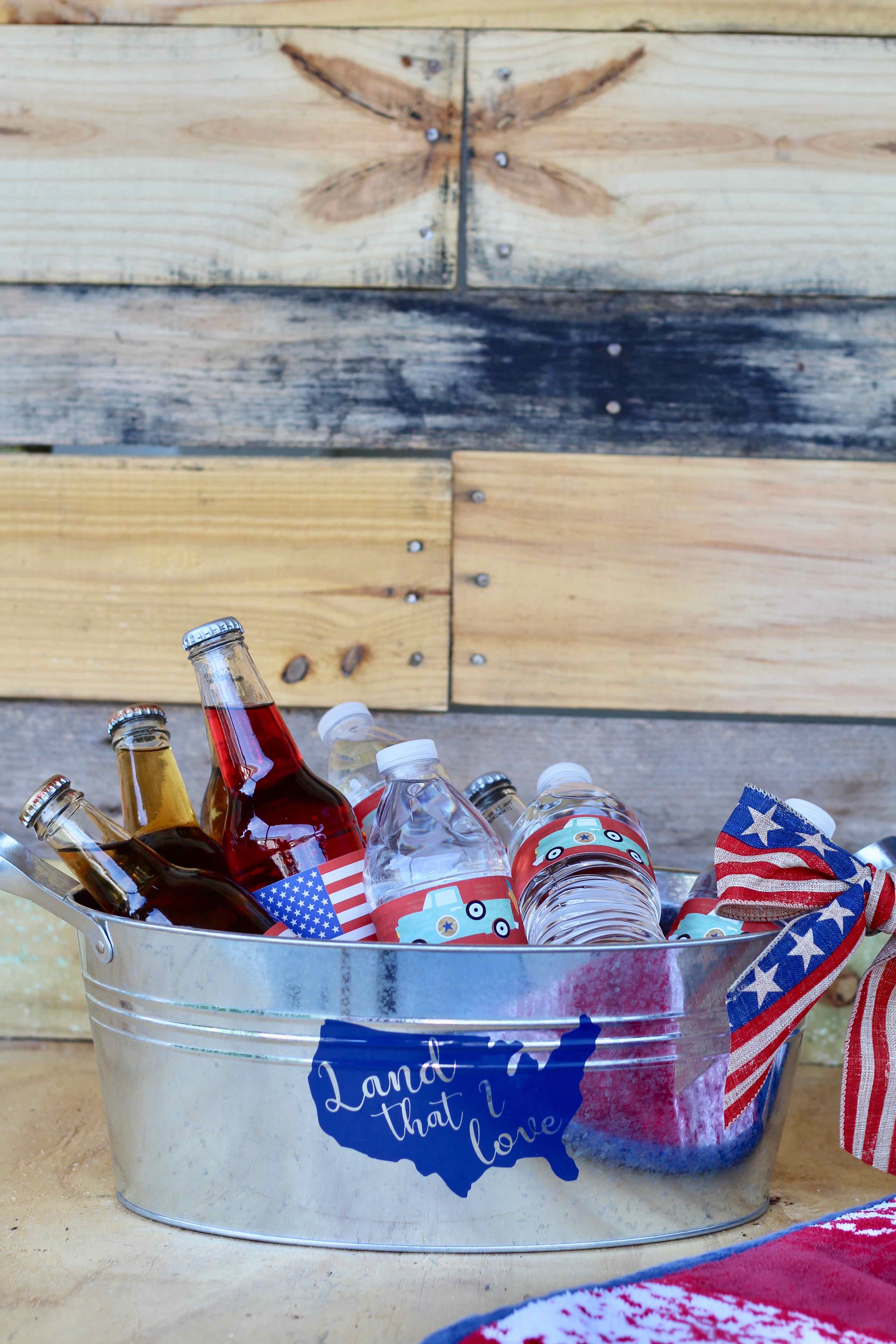 Everyday Party Magazine Simple DIY Drink Bucket - Patriotic Craft Lightning