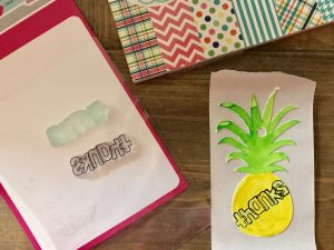 Pineapple, Summer, Gift Bag, Monogram, Stamp, Pink and Main, Xyron