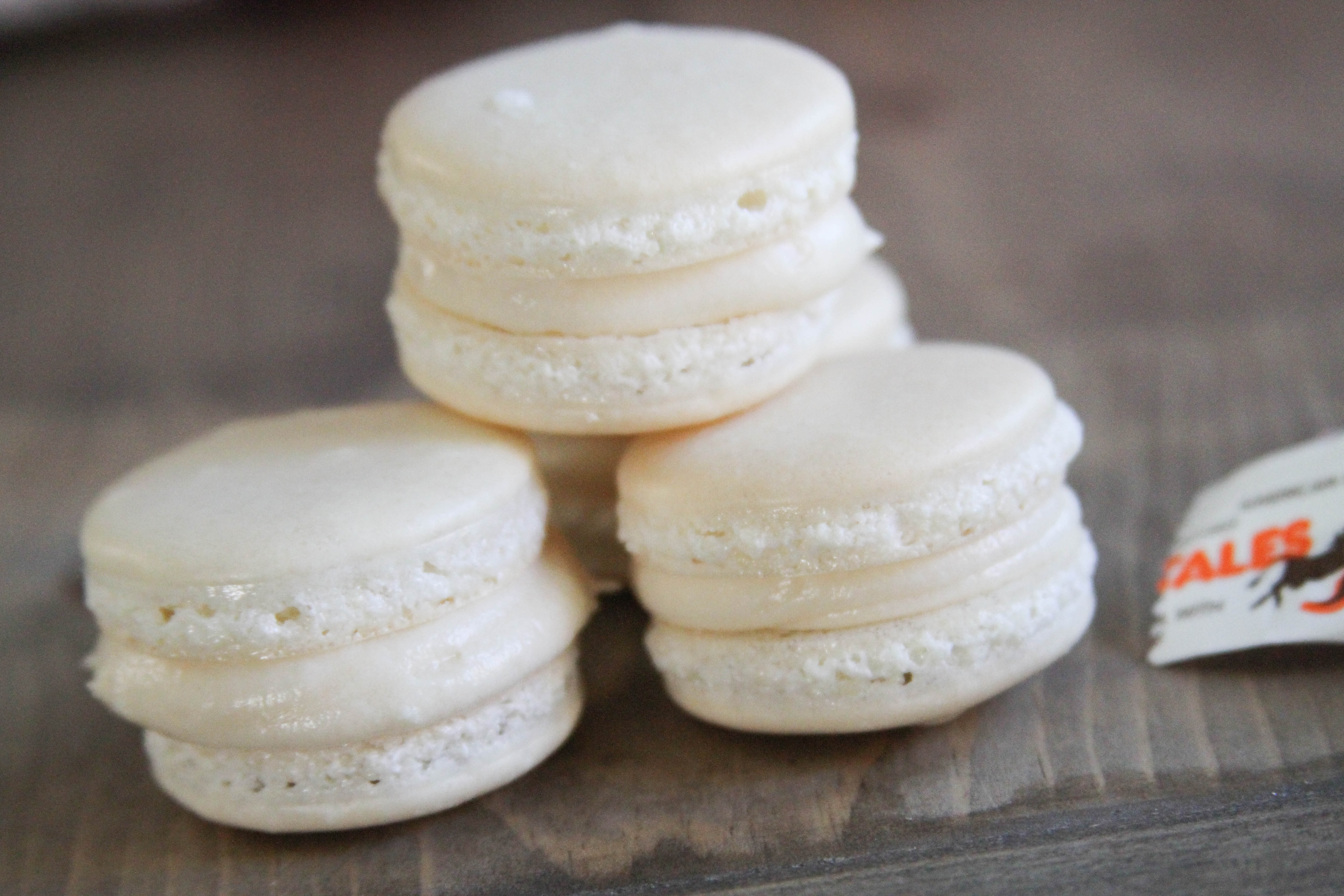 Everyday Party Magazine Vanilla Macarons with Cow Tales Caramel Filling 