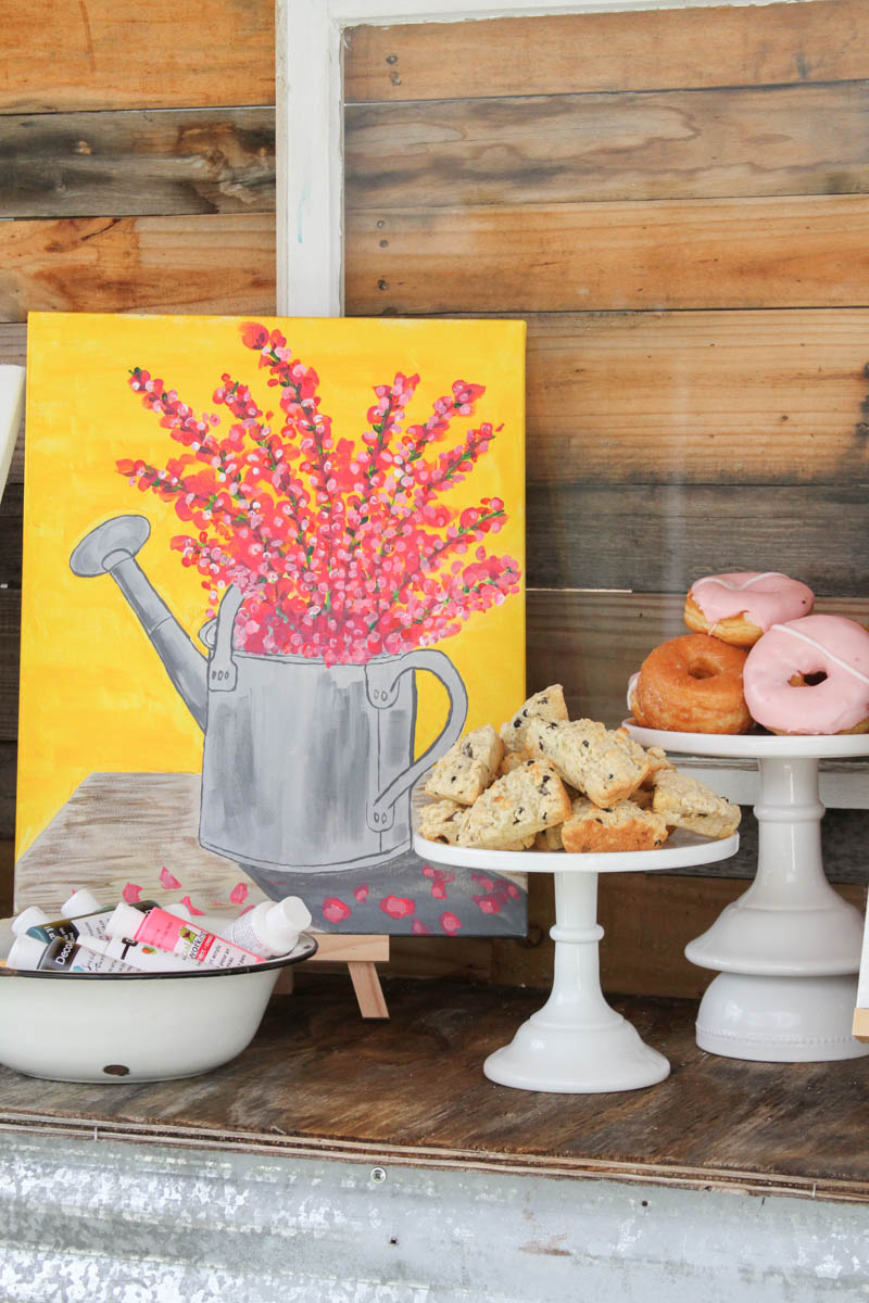 Everyday Party Magazine Spring Blossoms with Social Artworking #PaintParty #Painting #SocialArtworking #DecoArt