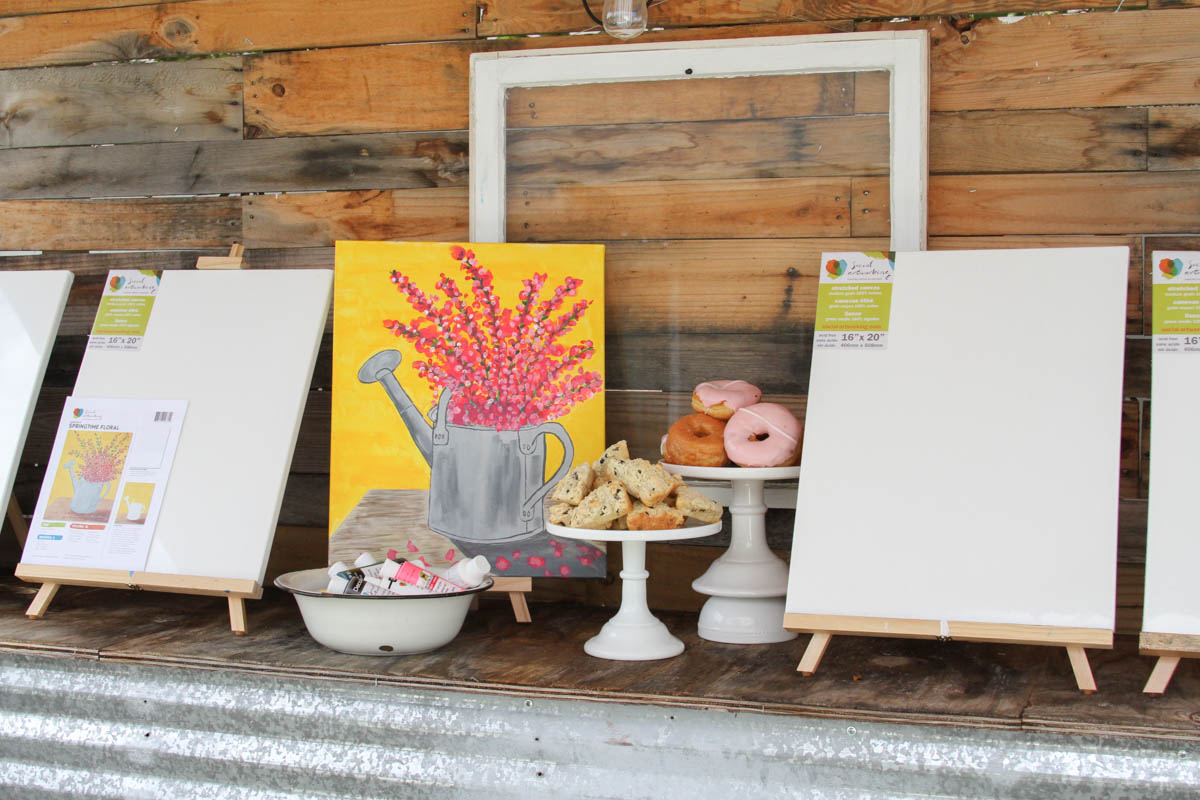 Everyday Party Magazine Spring Blossoms with Social Artworking #PaintParty #Painting #SocialArtworking #DecoArt