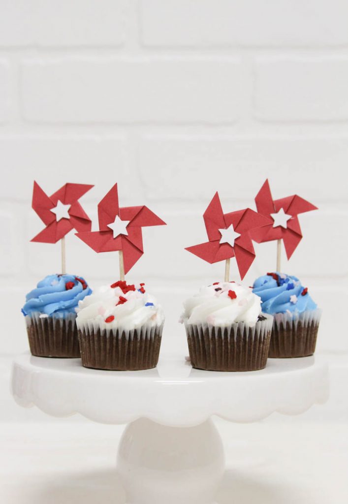 Simple Patriotic Cupcake Toppers - Everyday Party Magazine