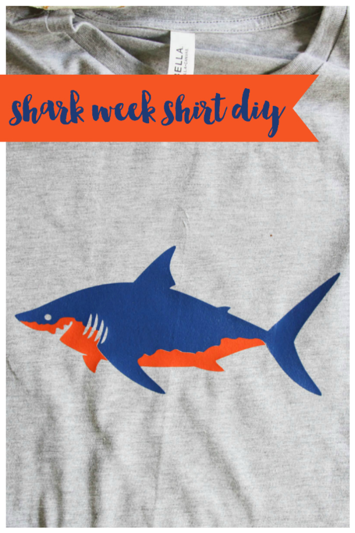 Everyday Party Magazine Shark Week Shirt DIY  #SharkWeek #SharkShirt #CricutMade #DIY #Shirts