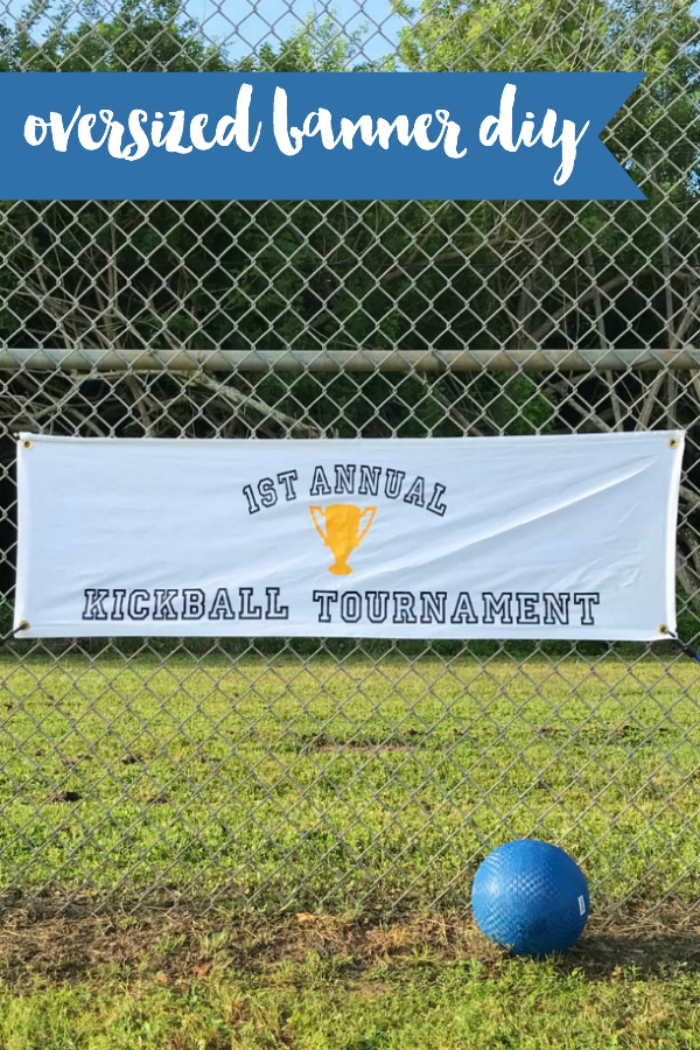 Make this oversized Kickball Tournament Banner by Everyday Party Magazine with a few easy steps! #CricutMade #EasyPress 