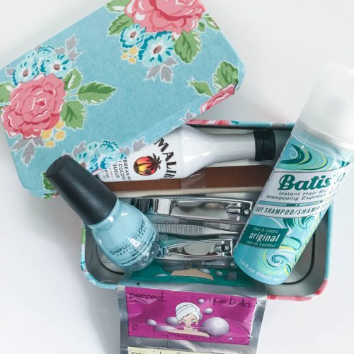 Fabric Covered Box Nail Kit Dry Shampoo Mini Bar