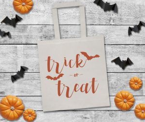 Trick or Treat Bag Pumpkins Bats
