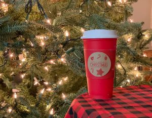 Christmas Tree Coffee Cup Buffalo Check