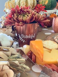 Fall Flowers and Cheese Tray