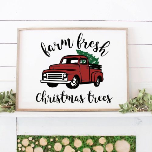 Farmhouse Style Mantel and Holiday Truck