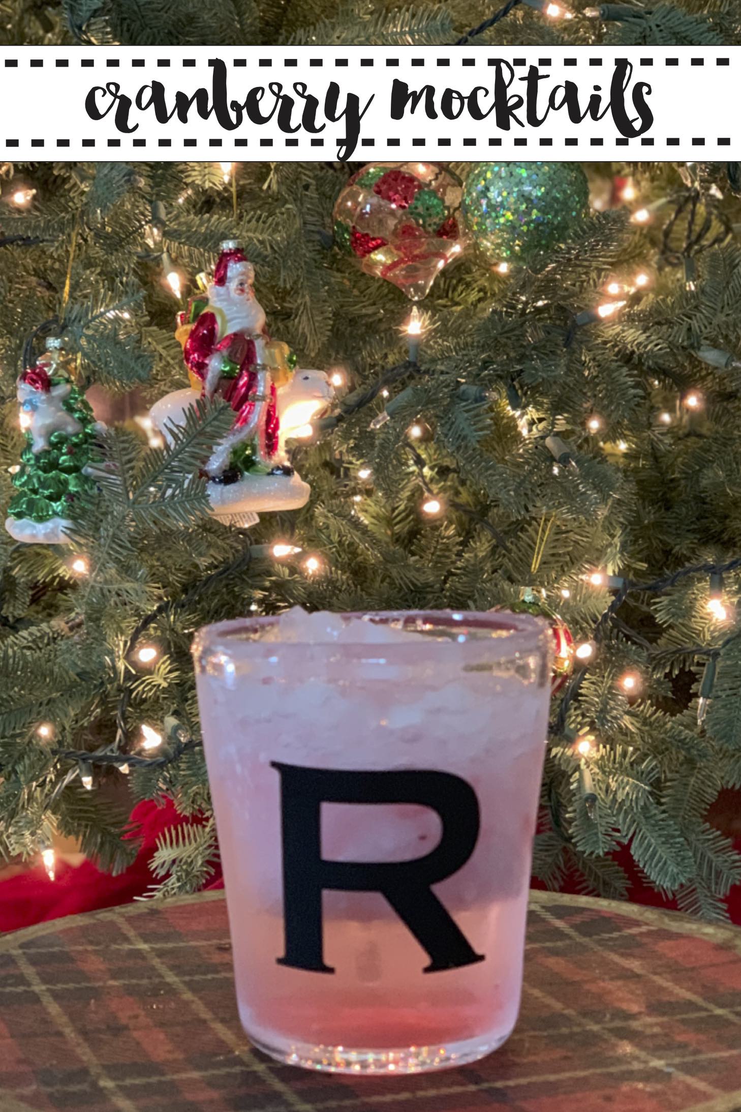 Monogrammed Holiday Drink Glass