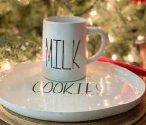 Cookies and Milk Set for Santa Christmas Tree