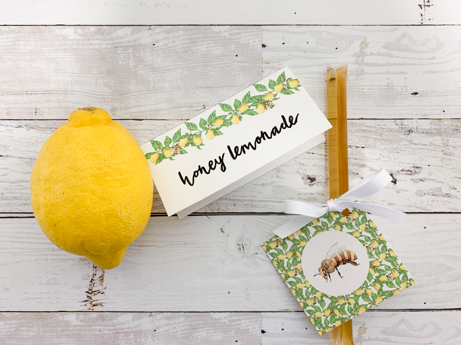 Lemon and Honey Bee Party Printables