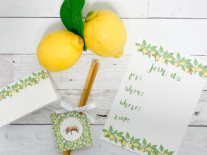 Lemons Honey Party Favor Spring Party Invitation