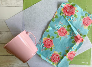 Pink Bucket Cricut Cutting Mat Floral Fabric White Felt