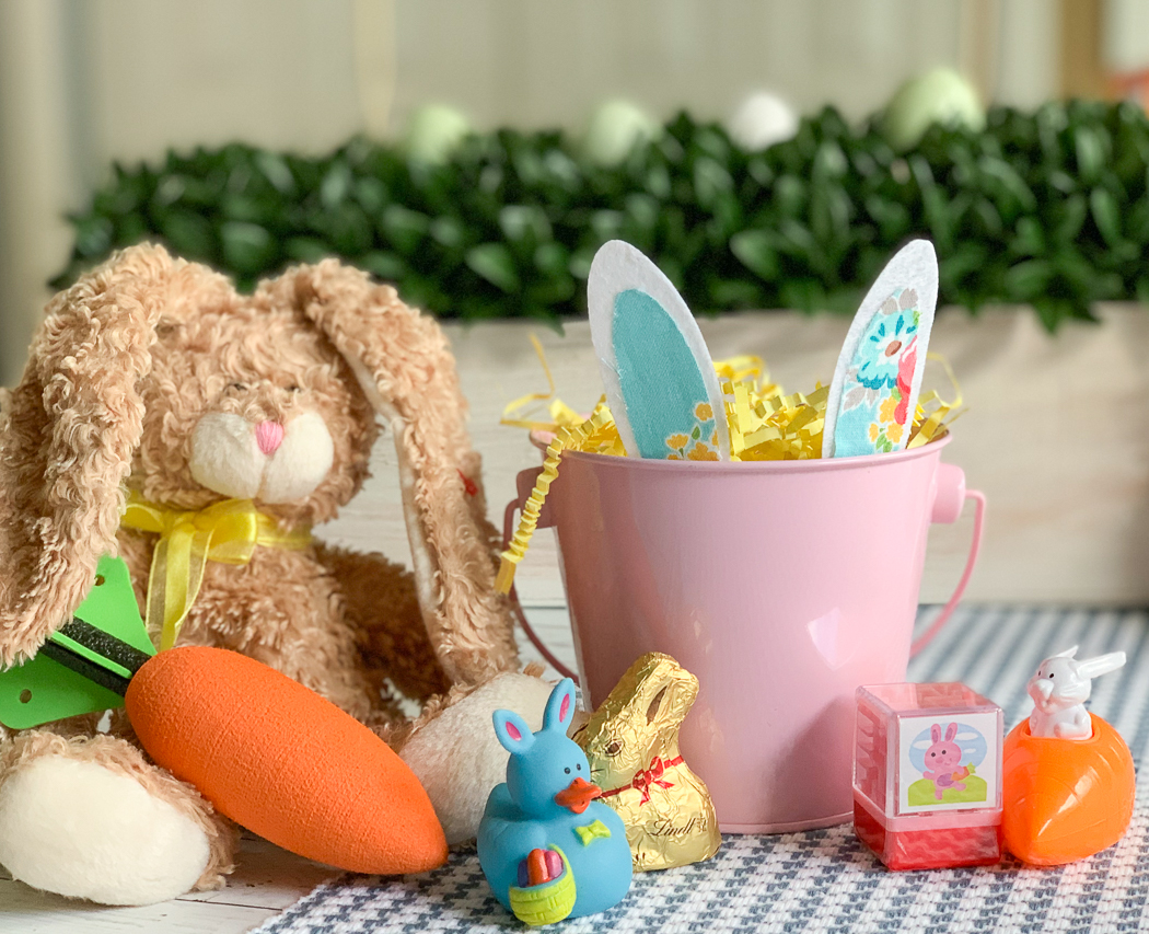 Pink Bunny Bucket Brown Bunny Toy Carrot Easter Toys