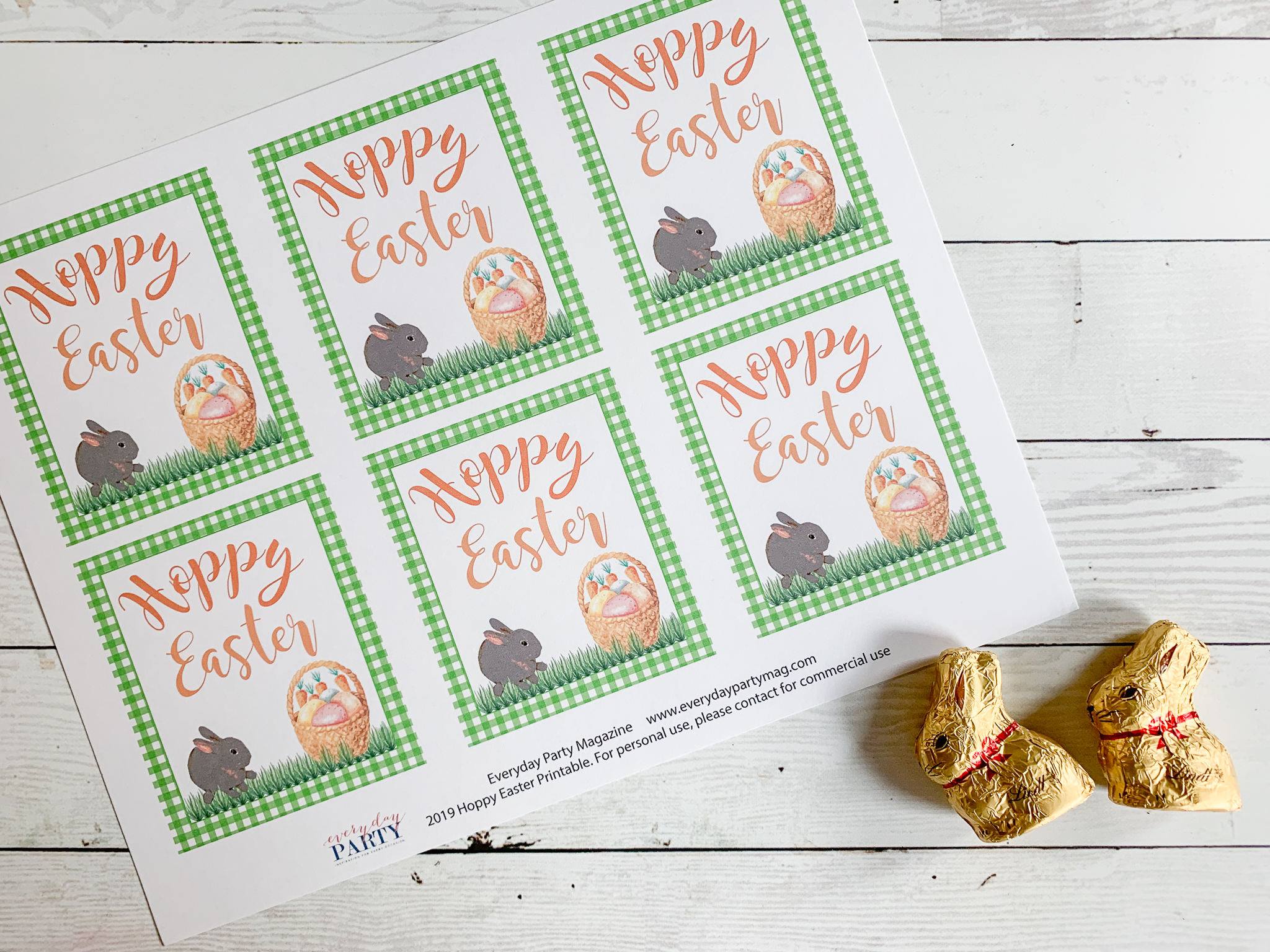 Hoppy Easter Printable Tags Lindt Chocolate Bunnies