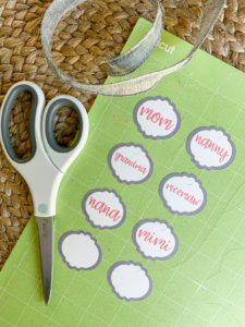 Cricut Cutting Mat Gift Tags Scissors Ribbon