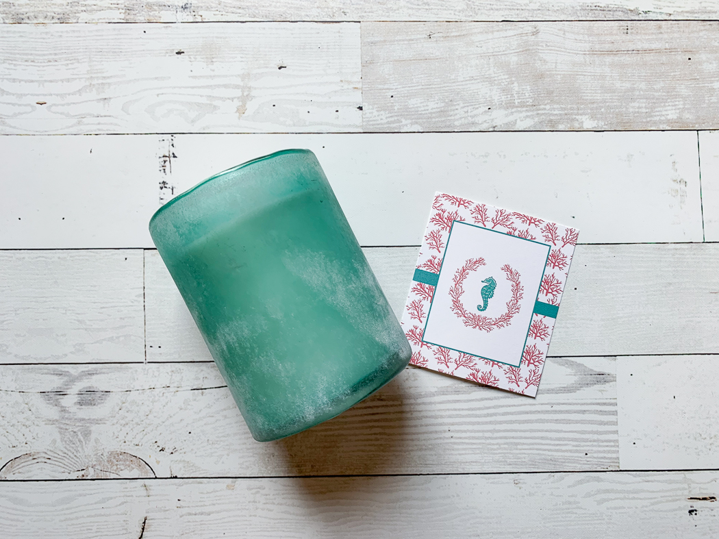 Sea Glass Candle Seahorse and Coral Party Printable