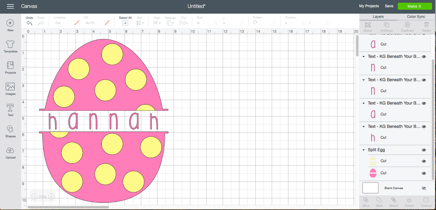 Personalized Monogram Easter Egg Design Space Screen Shot
