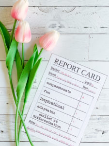 Printable Report Card Tulips Teacher Appreciation Printable