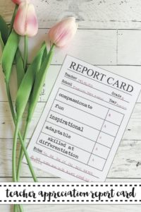 Teacher Appreciation Printable Card Tulips