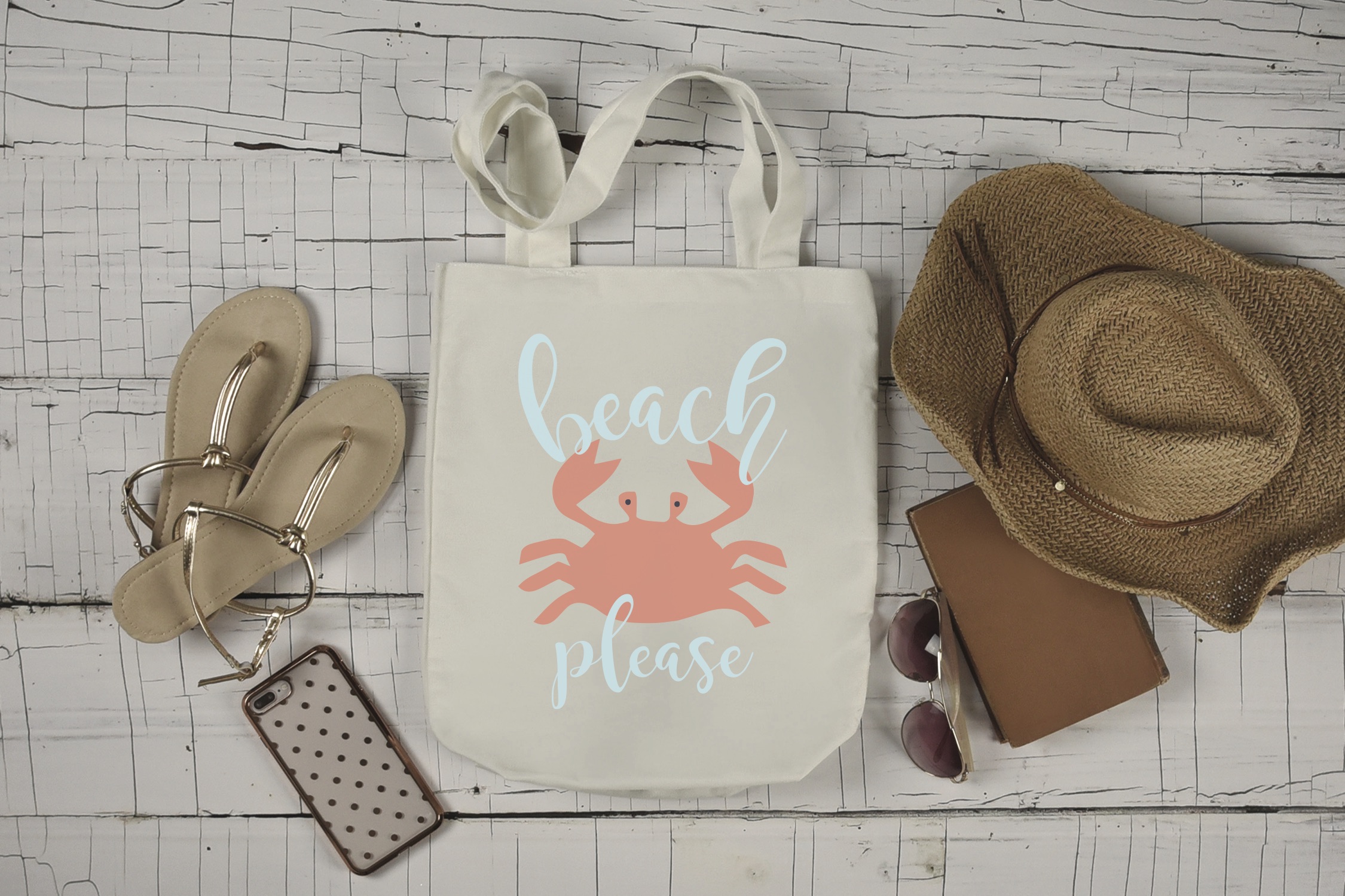 Beach Please Crab Beach Bag