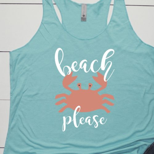 Beach Please Crab Tank Top