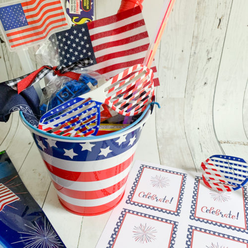 American Flag Bucket Sunglasses Printable Tags