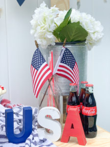 American Flag Hydrangea Bucket