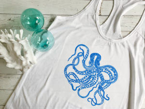 Nautical Octopus Shirt Sea Glass Coral