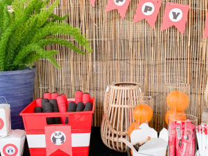 Red and Black Panda Party Table