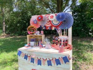 Red White and Blue Fireworks Stand
