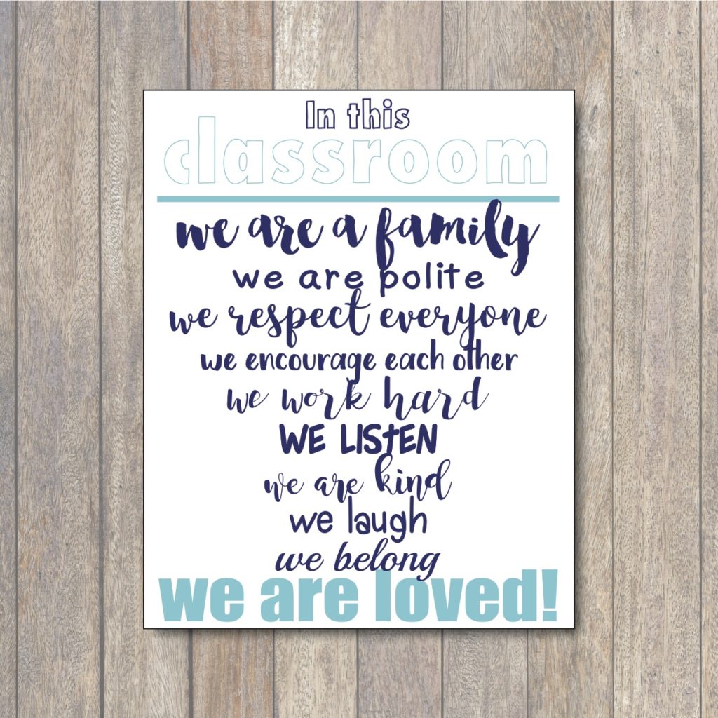 In This Classroom Printable Sign Everyday Party Magazine