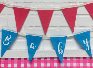 Pink and Blue Pennant Banners
