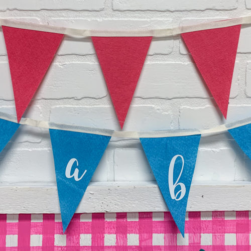 Pink and Blue Pennant Banners