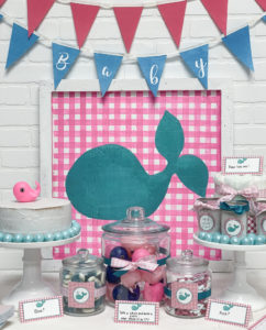 Pink and Blue Whale Baby Shower