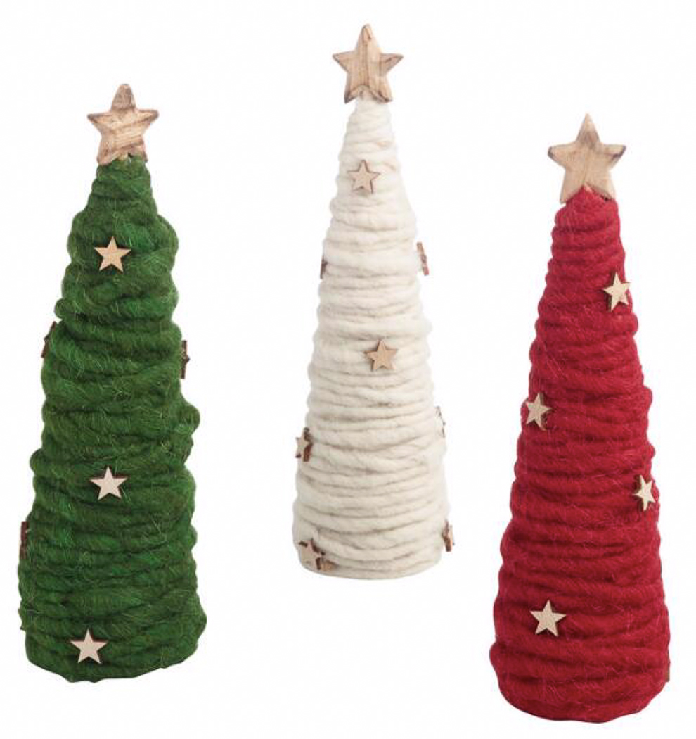 Wood and Wool Holiday Trees