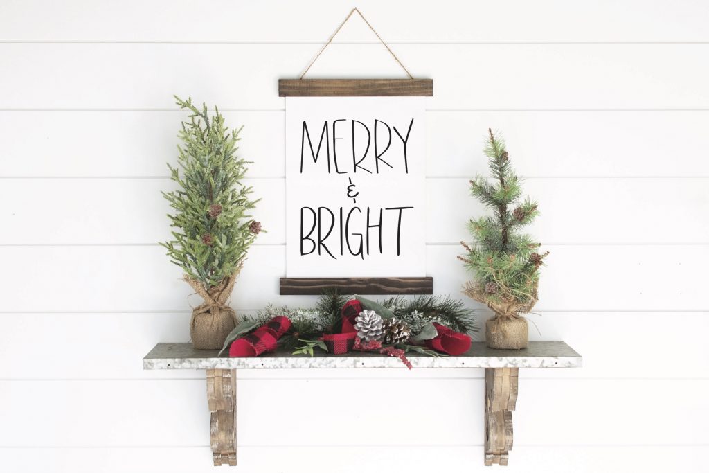 Merry and Bright Farmhouse Christmas Sign