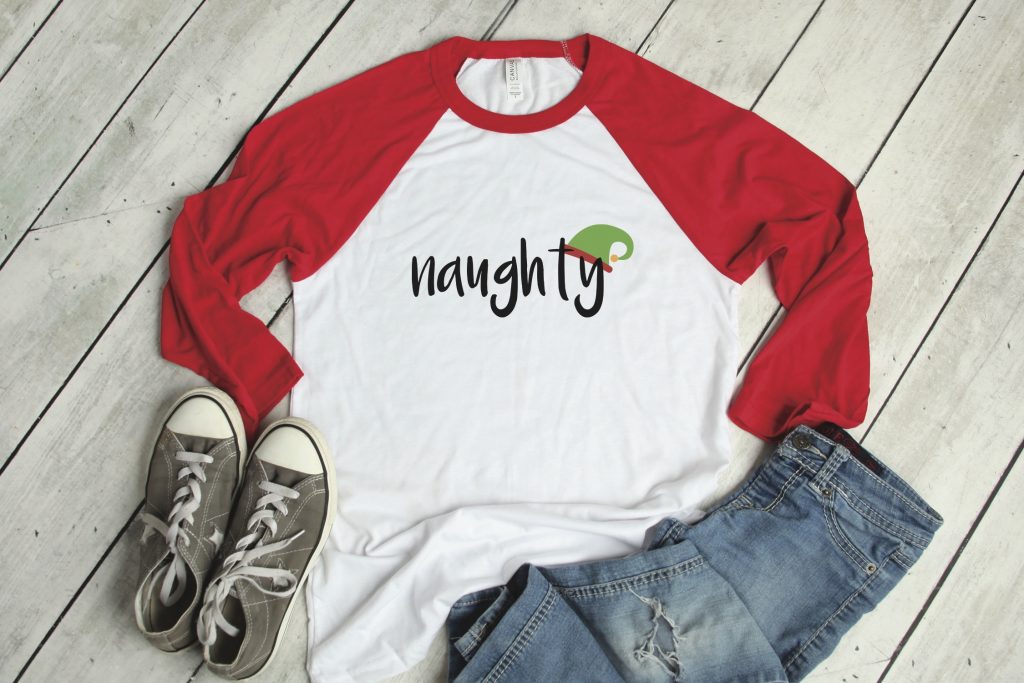 Naughty Elf Raglan Shirt