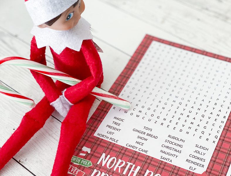 Elf on the Shelf Printable Word Search