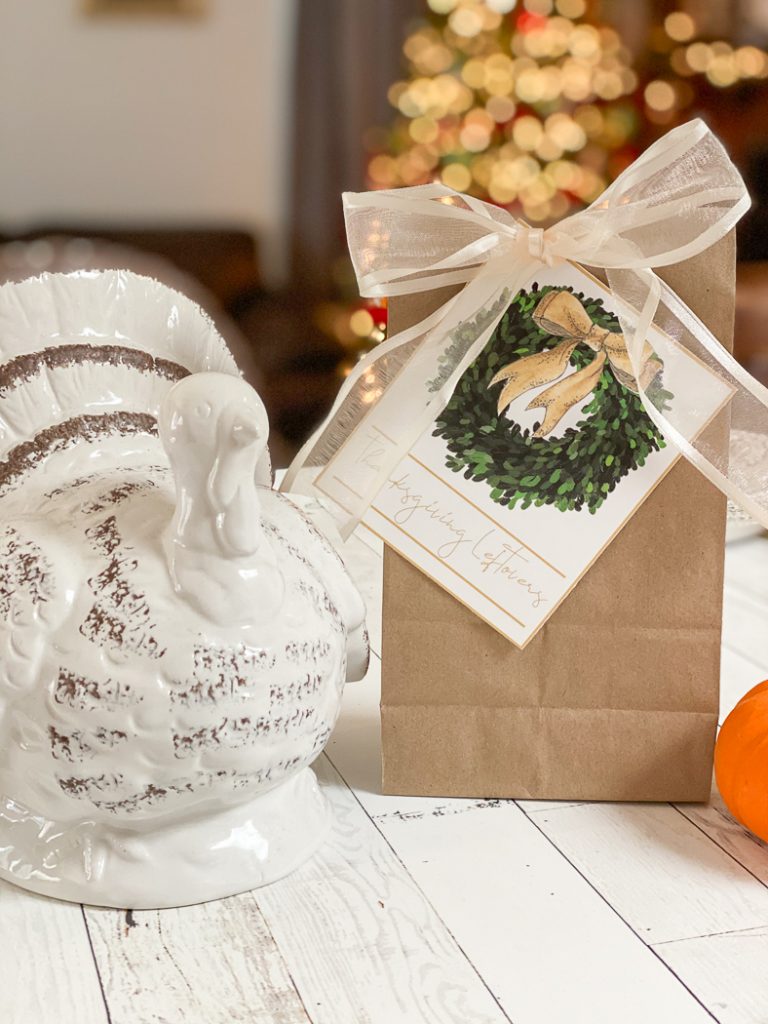 Thanksgiving Bag Ceramic Turkey