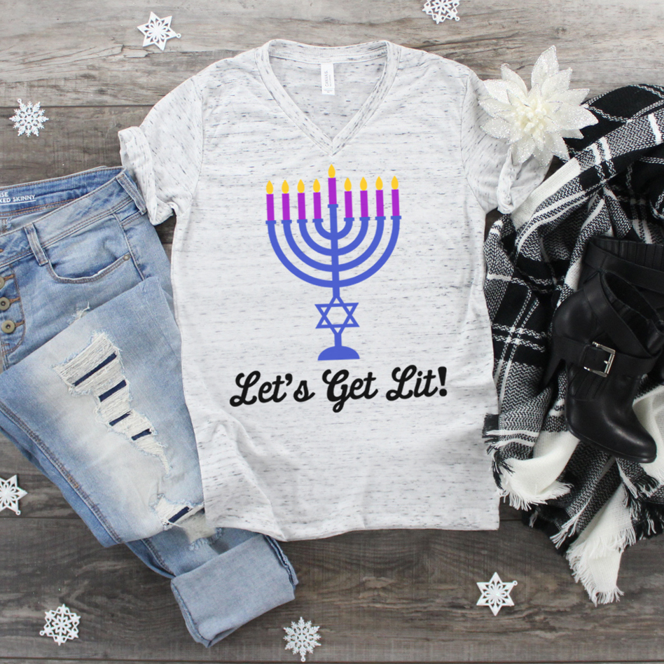 Let's Get Lit Hanukkah Shirt