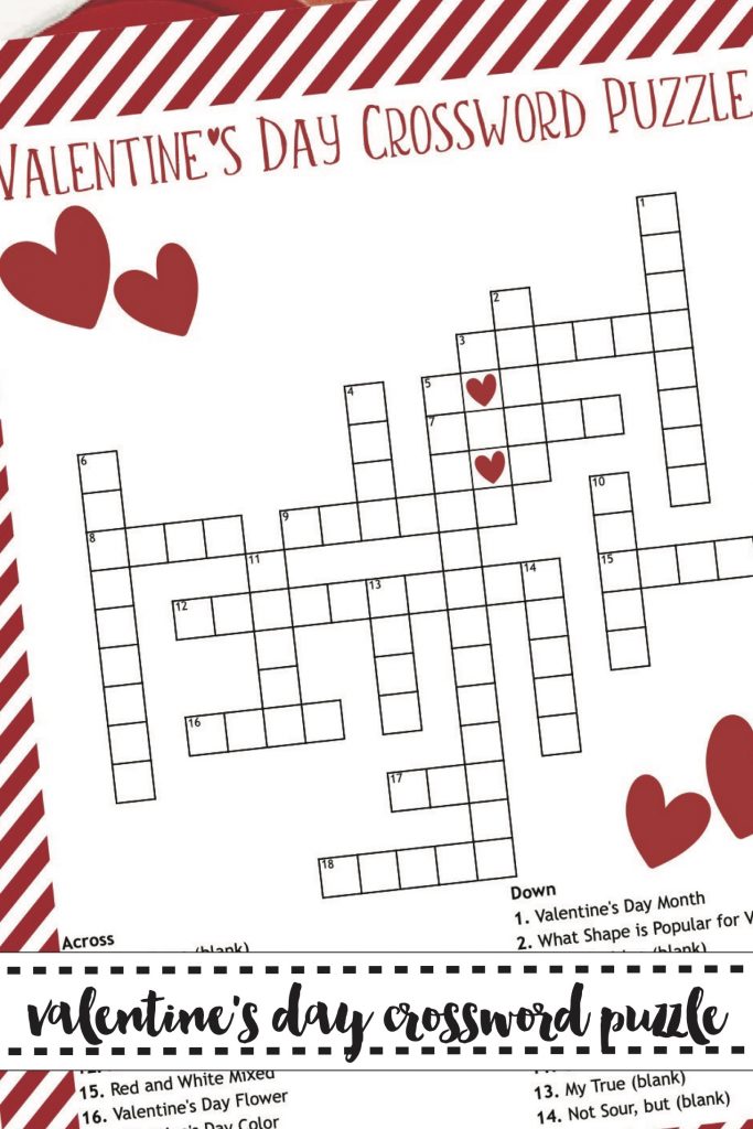 Free Printable Valentine's Day Crossword