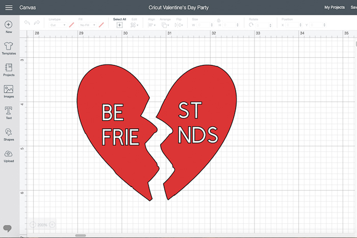 Cricut Design Space BFF Heart