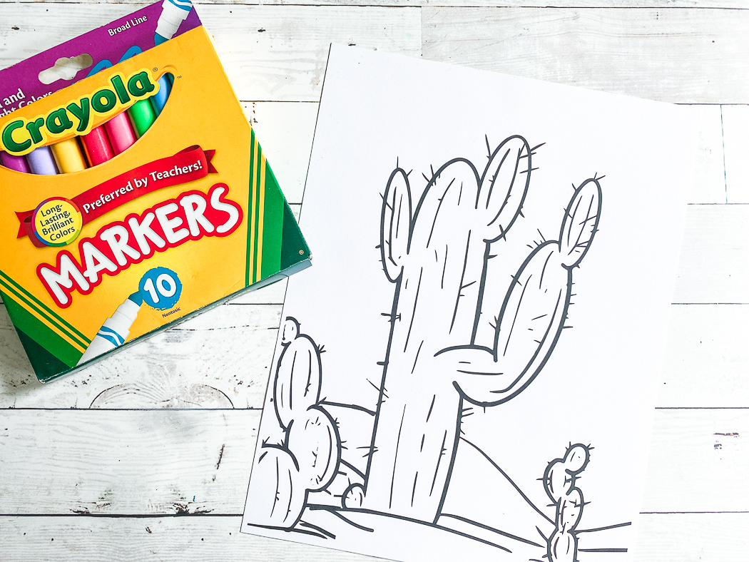 Cactus Coloring Page Crayola Markers