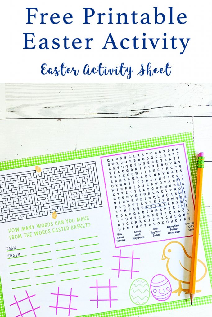 Printable Activity Sheet for Easter