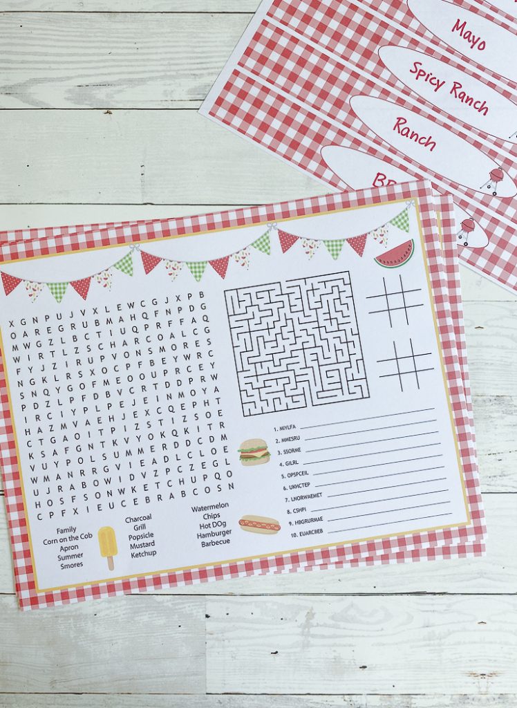 BBQ Party Activity Sheet BBQ Party Printables