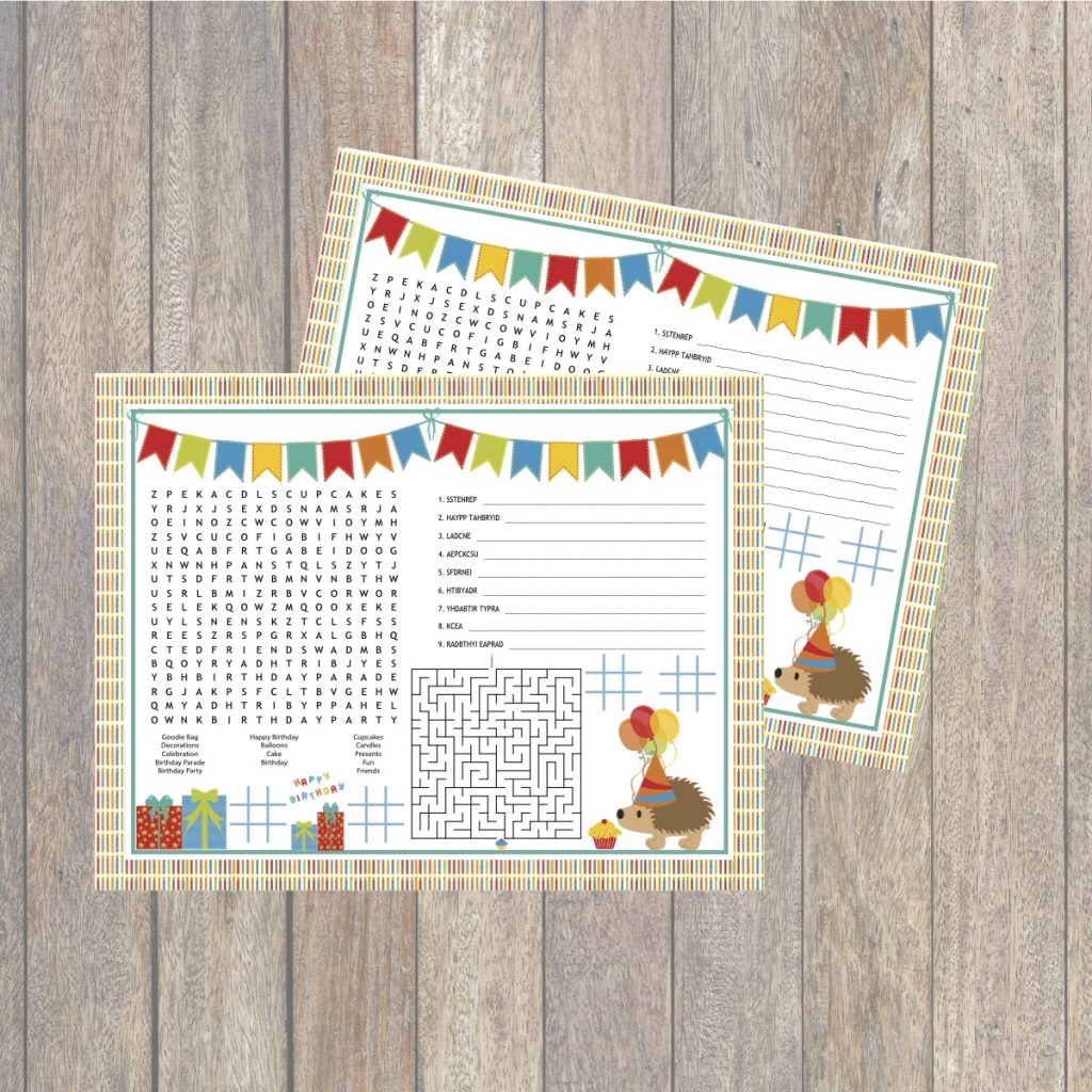 Printable Birthday Activity Sheet - Everyday Party Magazine